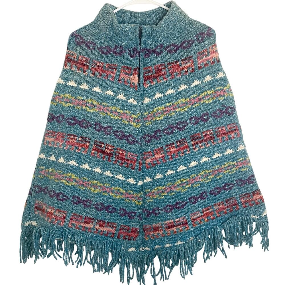 Bolivian Imports By Lucy Knit Ecuadorian Poncho Woman's Size XS-Small